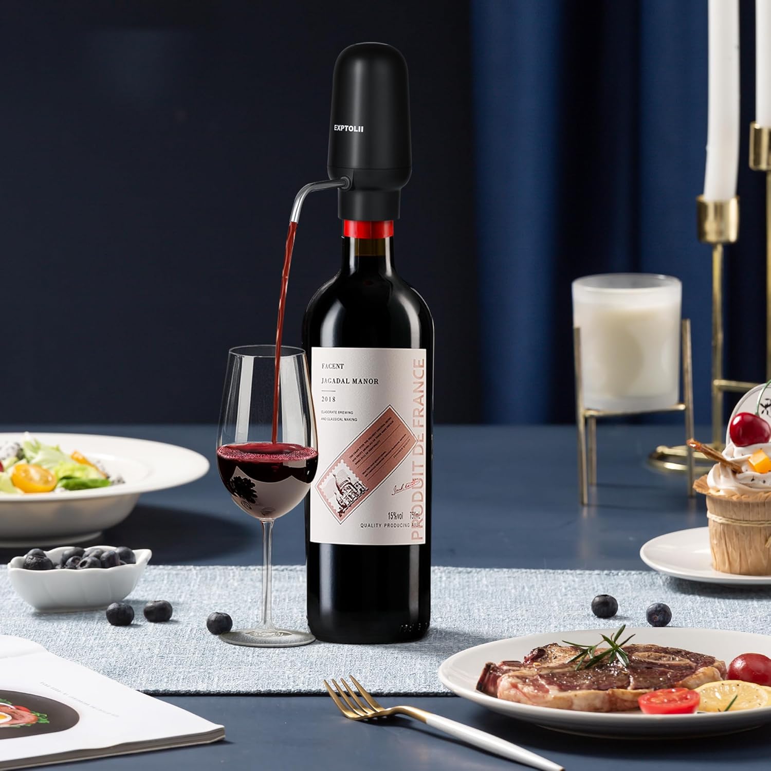 Wine Aerator, Electric Wine Decanter, Automatic Wine Pourer, One Touch Wine Dispenser, Wine Lover Gifts for Red and White Wine Re-Chargeable